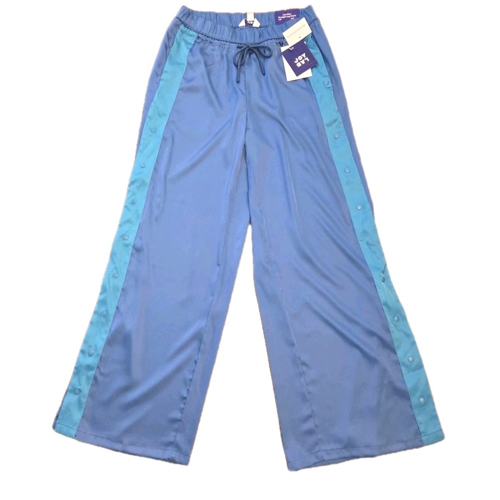 New Joy Lab Low-Rise Satin Tear Away Track Pants Blue Women’s Sz XS - Picture 2 of 5
